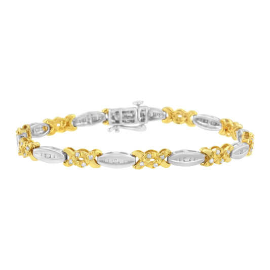 10K Yellow Gold Plated .925 Sterling Silver 1/2 cttw Channel Set